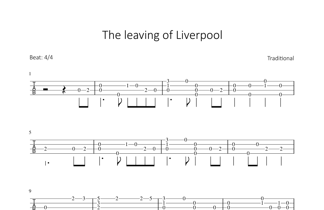 The leaving of Liverpool (arr. Bettina Schipp)