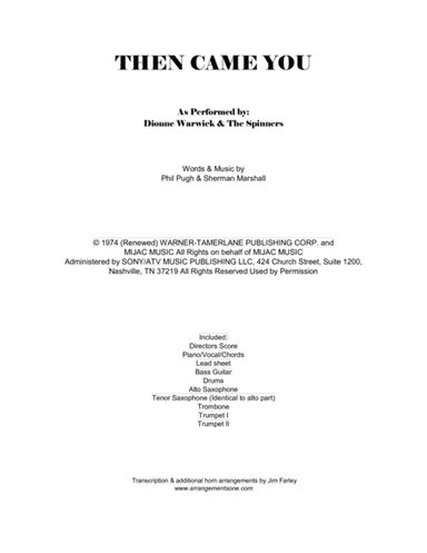 Then Came You (arr. Jim Farley www.arrangementsone.com)