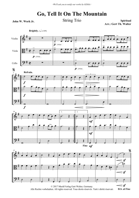Go, Tell It On The Mountain (arr. Gert Th. Walter)