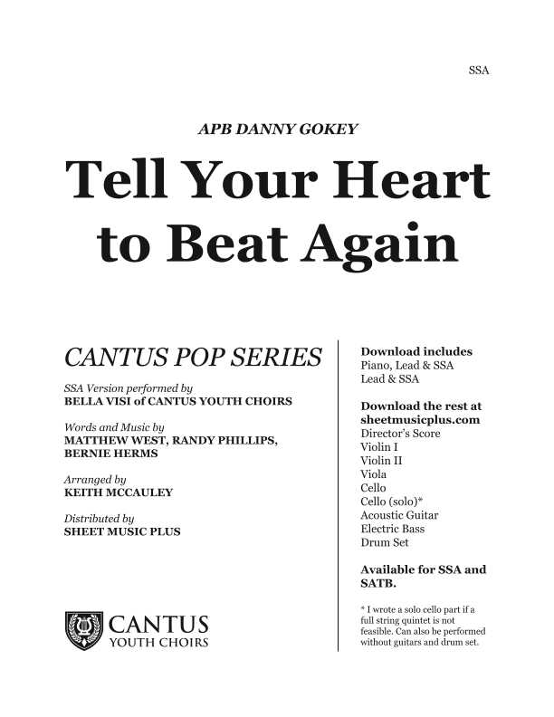 Tell Your Heart To Beat Again (arr. Keith McCauley)