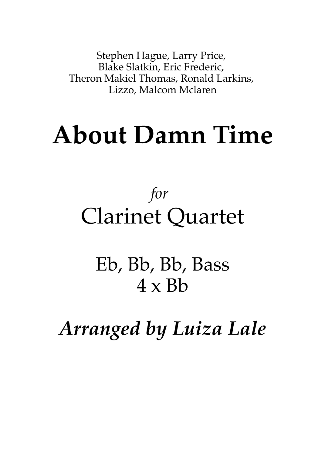 About Damn Time (arr. Luiza Lale)
