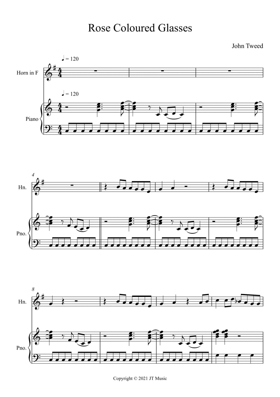 Rose Coloured Glasses - French Horn and Piano