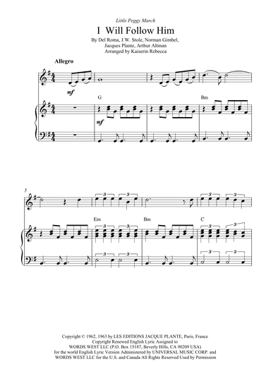 I Will Follow Him (i Will Follow You) (arr. Kaiserin Rebecca)