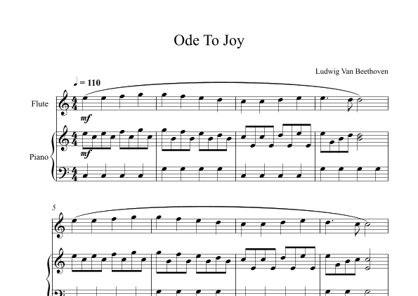 Ode To Joy - Ludwig Van Beethoven (Flute + Piano) (arr. Digital Book Music)