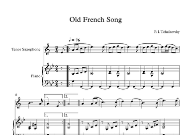 Old French Song - Peter Ilyich Tchaikovsky (Tenor Sax + Piano) (arr. Digital Book Music)