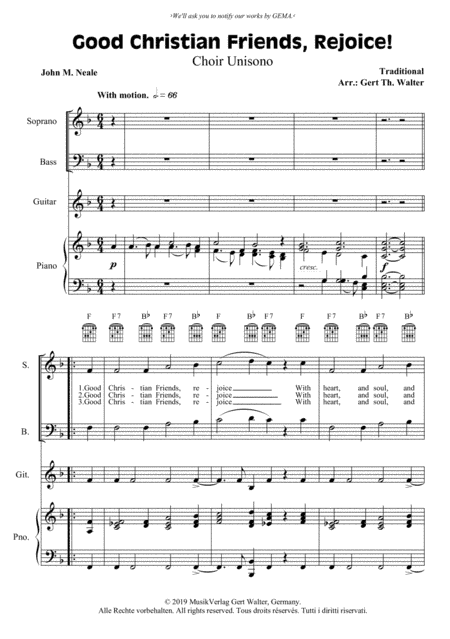 Good Christian Friends, Rejoice! (arr. Gert Th. Walter)