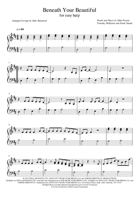 Beneath Your Beautiful (arr. Sally Beaumont)