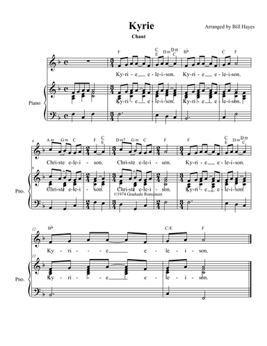 Kyrie Eleison - Lord Have Mercy - Chant (arr. Bill Hayes)