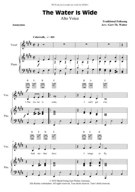 The Water Is Wide (arr. Gert Th. Walter)