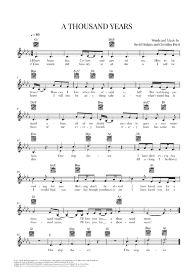 A Thousand Years (arr. Cadenza Editions)