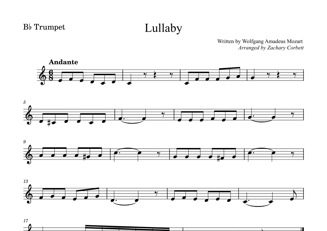 Lullaby (arr. Zachary Corbett)