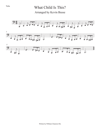What Child Is This? (Easy key of C) Tuba (arr. Kevin Busse)