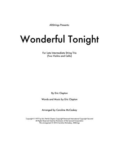 Wonderful Tonight (arr. Caroline McCaskey)