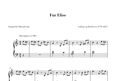 Fur Elise - Piano (arr. Musical Coda)