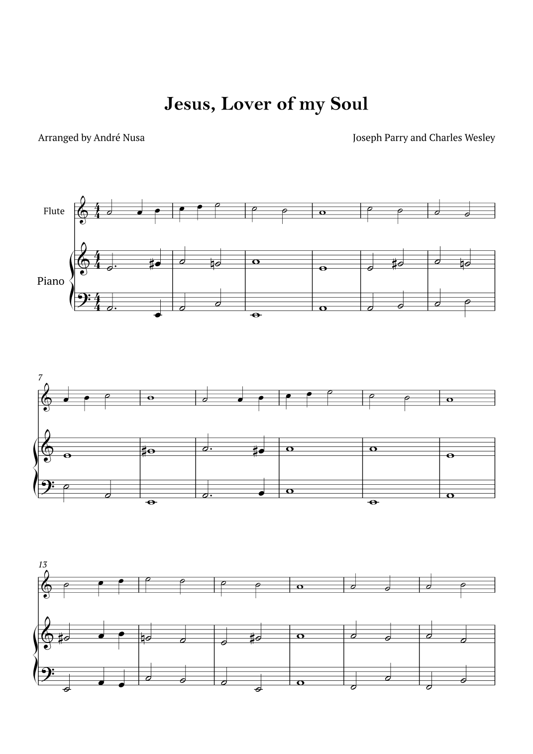 Jesus, Lover of my Soul (arr. André Nusa)