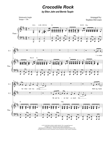 Crocodile Rock (arr. Stephen DeCesare)