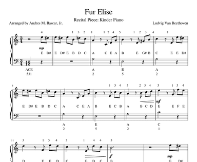 Fur Elise (arr. Andres M. Bascar, Jr.)