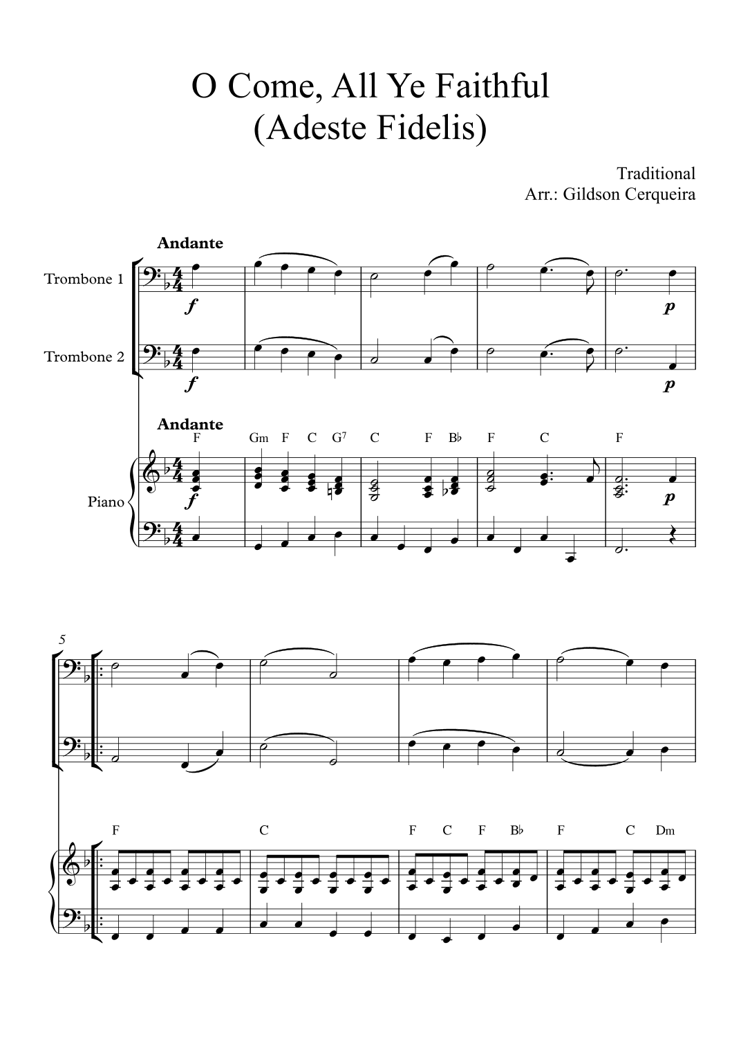 O Come, All Ye Faithful (Adeste Fidelis) (arr. Gildson Cerqueira)