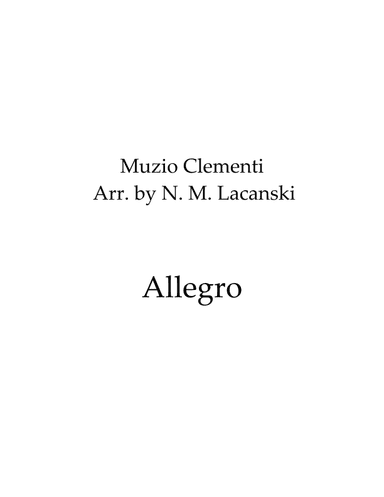 Allegro (arr. Nick M Lacanski)