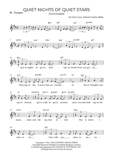 Quiet Nights Of Quiet Stars (corcovado) (arr. Alex Nunes Rodrigues)