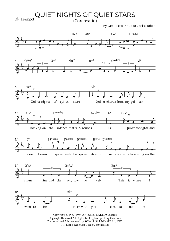 Quiet Nights Of Quiet Stars (corcovado) (arr. Alex Nunes Rodrigues)