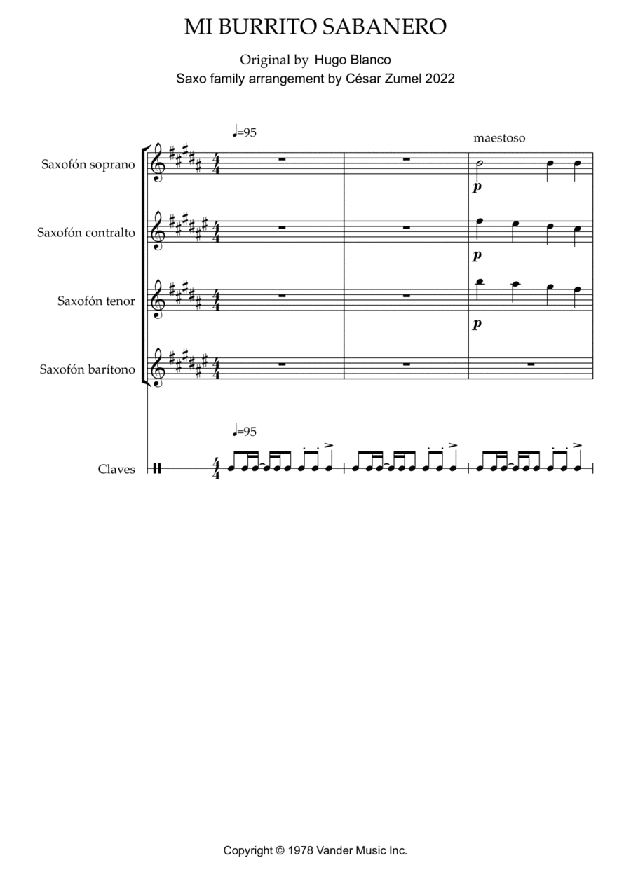 El Burrito Sabanero (mi Burrito Sabanero) (arr. César Zumel)