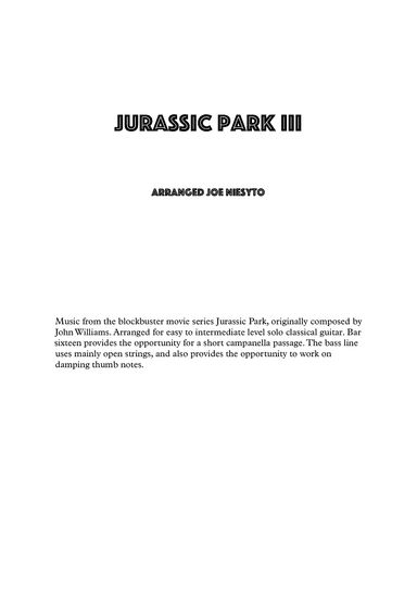 Jurassic Park Iii (arr. Joe Niesyto)