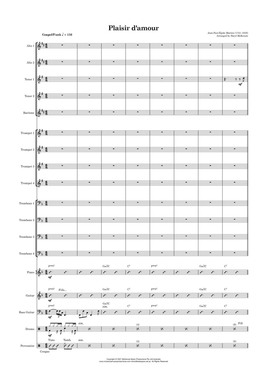 Plaisir d'amour - Gospel/Funk Tenor Sax feature Big Band (arr. Daryl McKenzie)