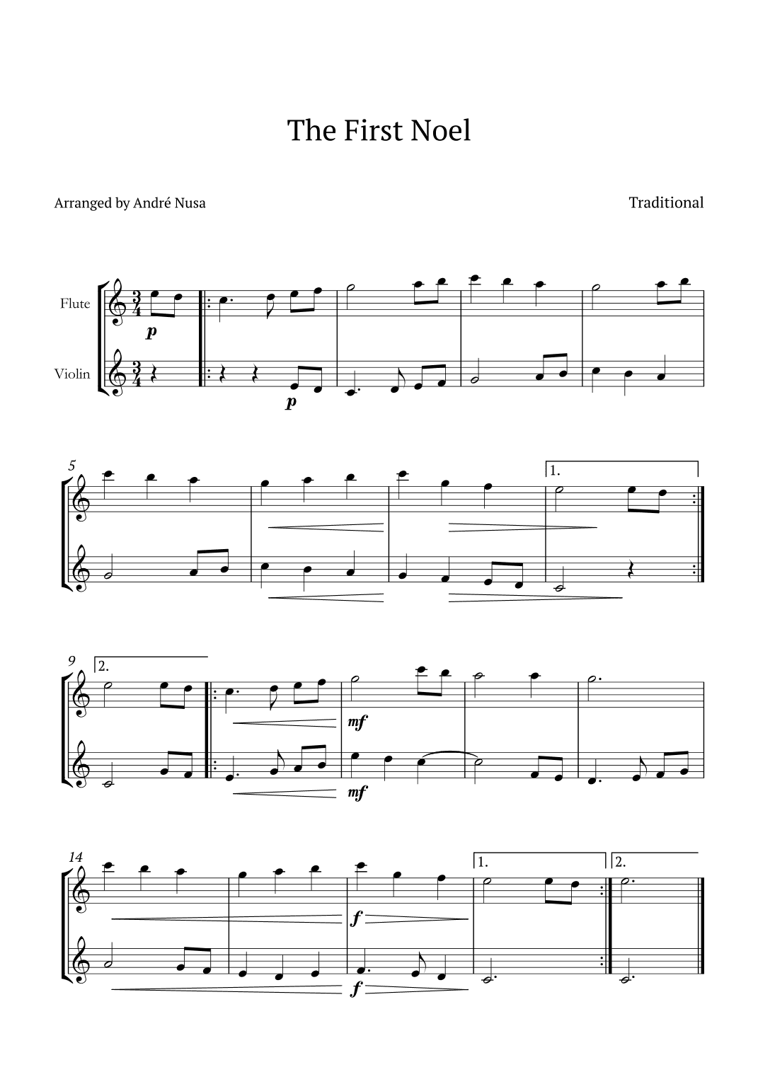 The First Noel (arr. André Nusa)