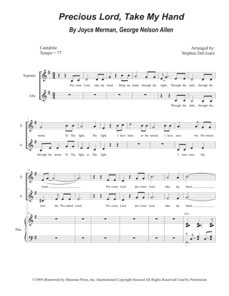 Precious Lord Take My Hand (arr. Stephen DeCesare)