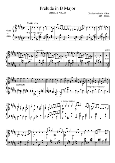 Prelude Opus 31 No. 23 in B Major (arr. Zachary Corbett)