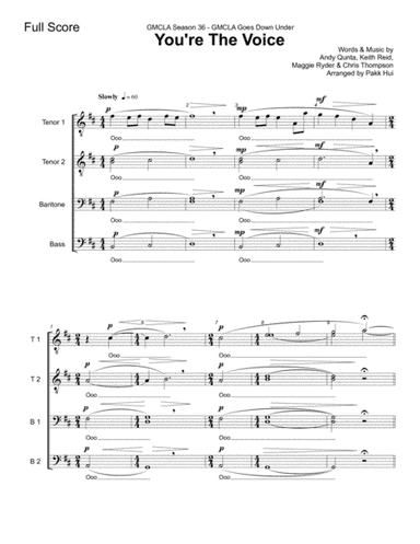 You're The Voice (arr. Pakk Hui)