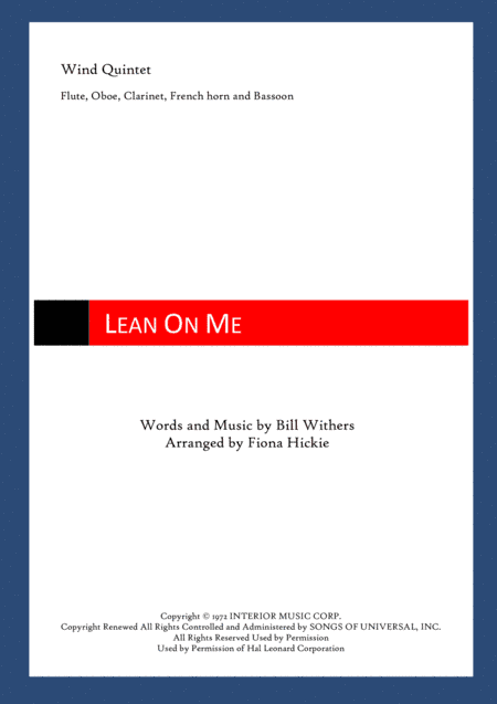Lean On Me (arr. Fiona Hickie)