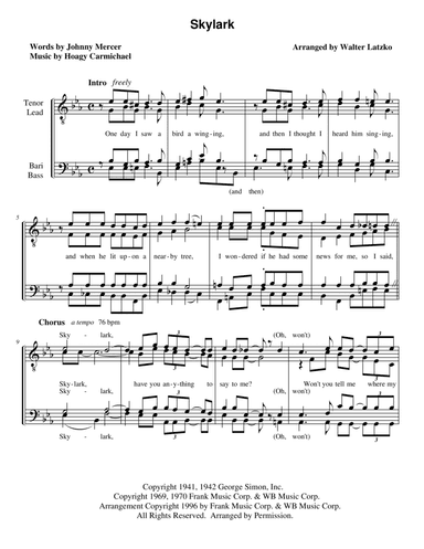 Skylark (arr. Walter Latsko)