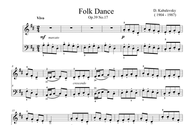 Kabalevsky Folk Dance Op.39 No.17 (arr. Ben Choupak)