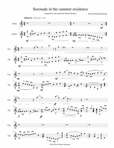 Serenade in the summer residence (Serenata nella residenza estiva) for violin and guitar