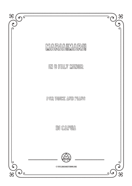 Capua-Maria!Mari! in b flat minor,for voice and piano (arr. MSM)