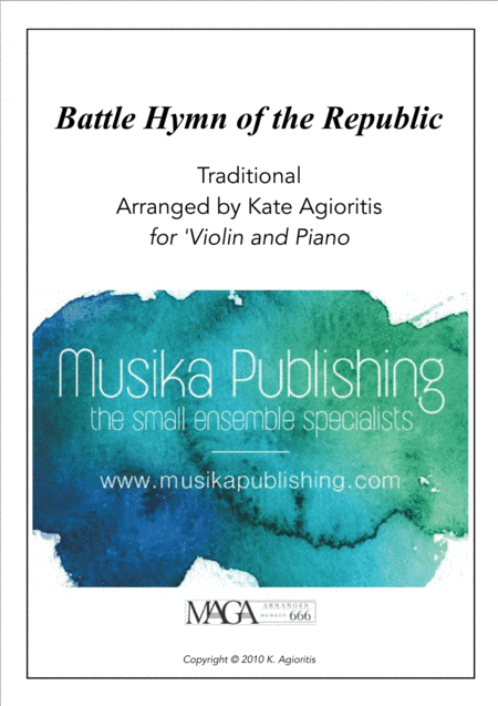 Battle Hymn of the Republic - Jazz Arrangement - for Violin and Piano (arr. Kate Agioritis)