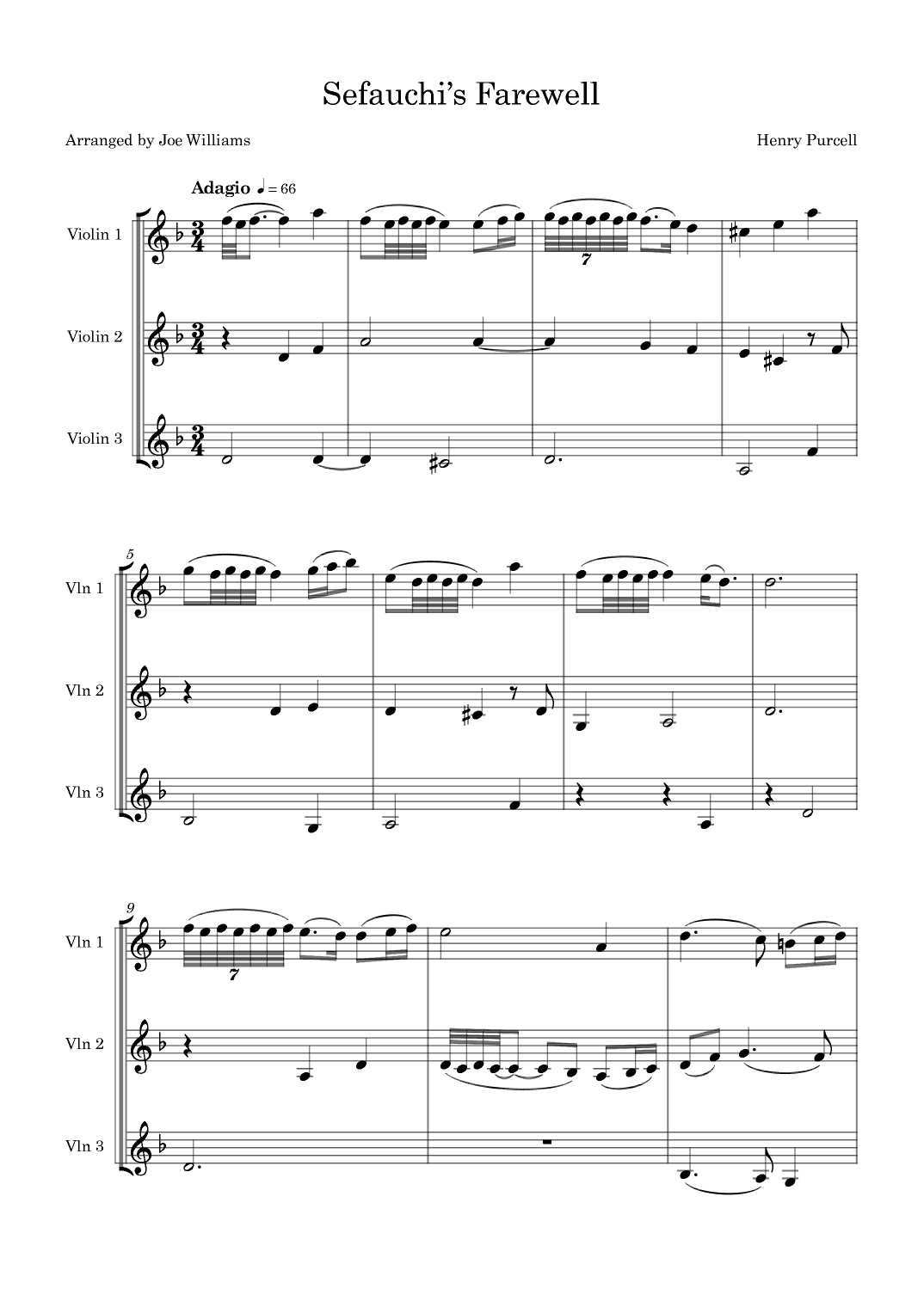 Sefauchi's Farewell (arr. Joe Williams)