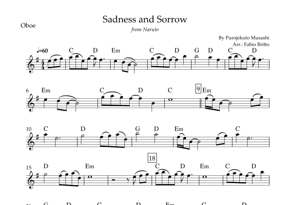 Sadness And Sorrow (arr. Fabio Britto)