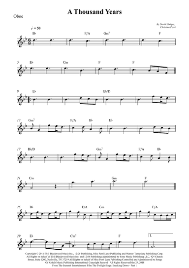 A Thousand Years (arr. Wesley S. SIlva)