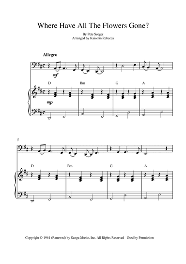 Where Have All The Flowers Gone? (arr. Kaiserin Rebecca)