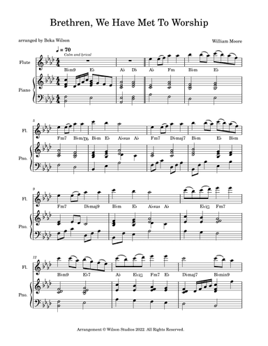 Brethren, We Have Met To Worship--flute solo (arr. Beka Wilson)