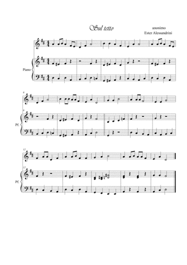 Sul tetto. violino e piano (arr. Ester Alessandrini)