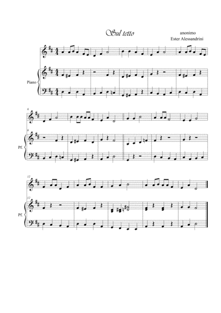 Sul tetto. violino e piano (arr. Ester Alessandrini)