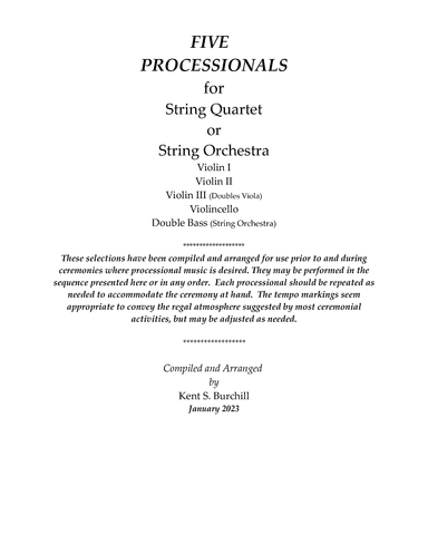 FIVE PROCESSIONALS (arr. Kent S. Burchill)