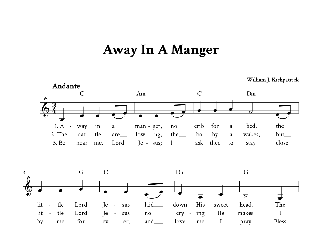 Away In A Manger - Lead Sheet (C Major) (arr. Yuri Noronha)