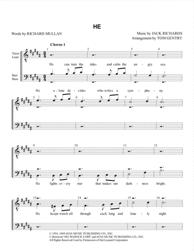 He (arr. Tom Gentry)