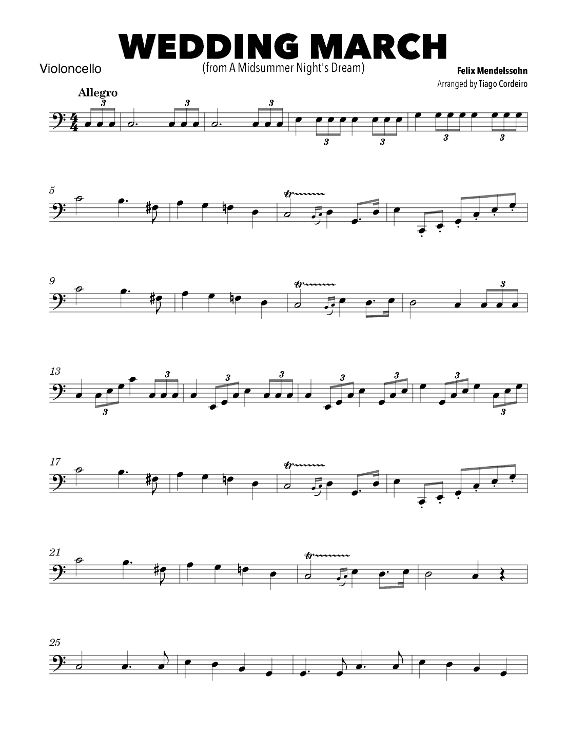 Wedding March (arr. Tiago Cordeiro)