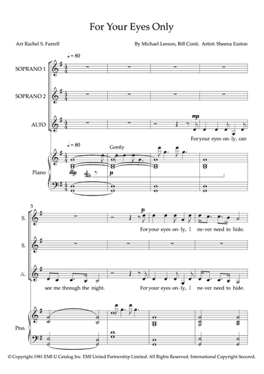 For Your Eyes Only (arr. Rachel S. Farrell)